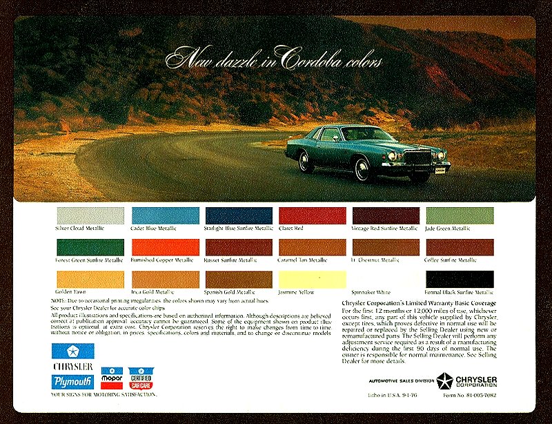 1977 Chrysler Cordoba Brochure Page 8
